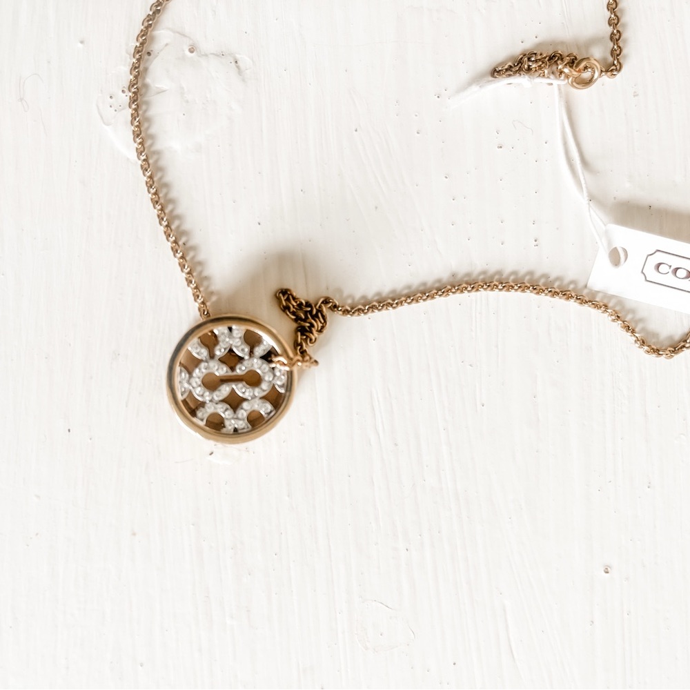 NWT Coach Gold Pendant Necklace
